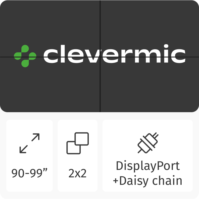 Видеостена 2x2 CleverMic DP-W46-3.5-500 92"