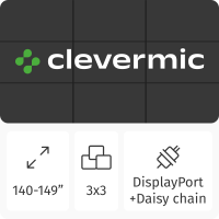 Видеостена 3x3 CleverMic DP-W49-3.5-500 147"