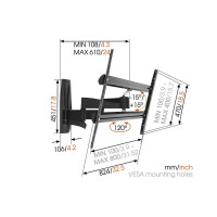 Крепления для дисплея Vogel's Professional WALL 2450 (настенное 55-100 '') 